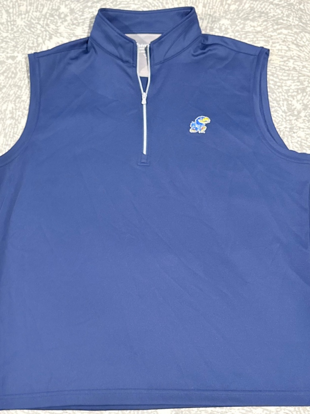 johnnie-O Kansas Jayhawks Royal Blue 1/4 Zip Golf Vest Size L